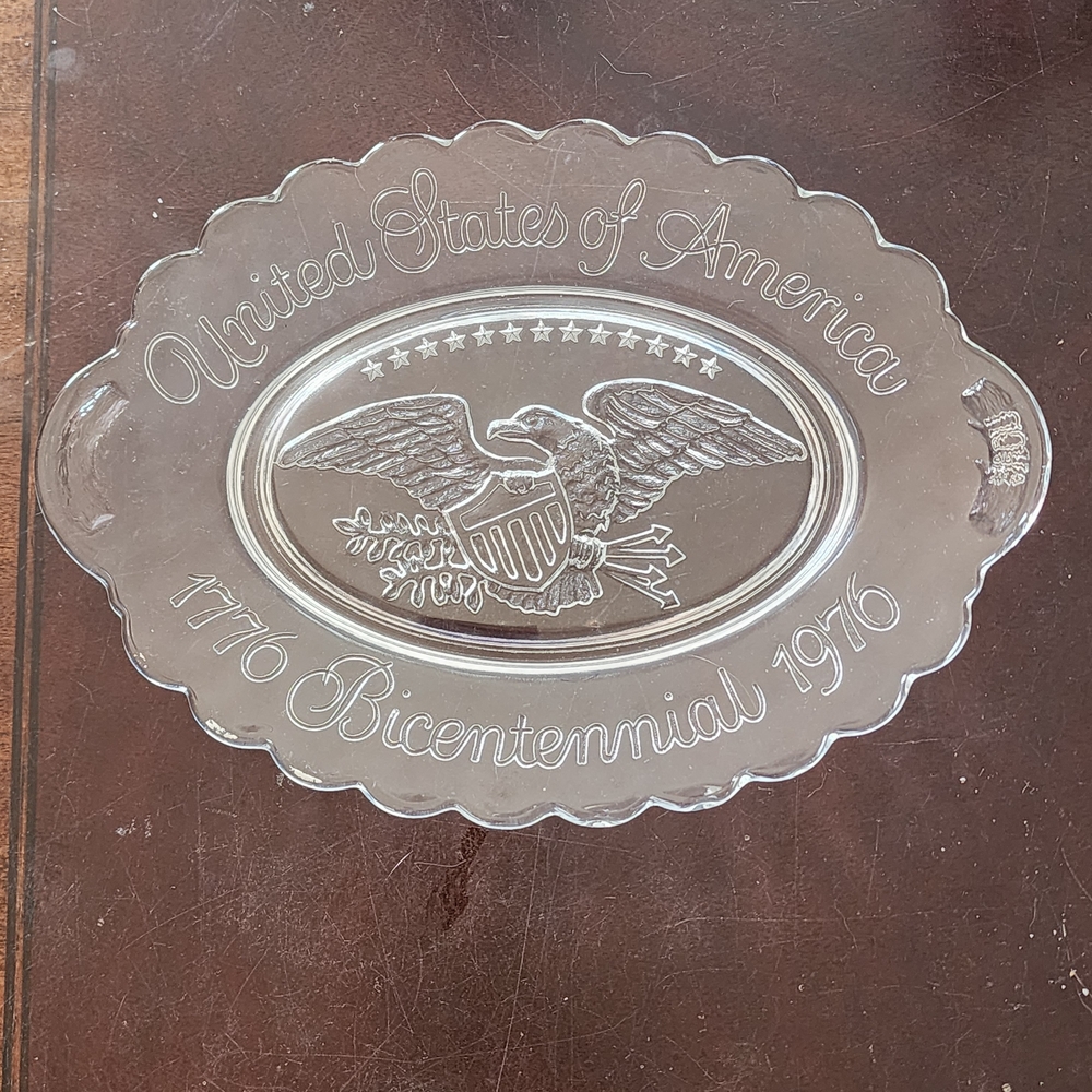 Avon Clear Glass Bicentennial Decorative Plate